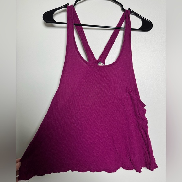 Free People We The Free Magenta Ribbed Racerback Swing Tank Top XS - Picture 3 of 6